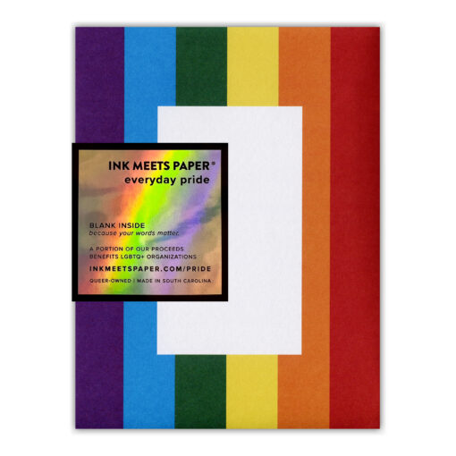 Letterpress Pride Greeting Card Packaged Back View