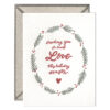 Sending Love Wreath & Berries Letterpress Greeting Card with Envelope