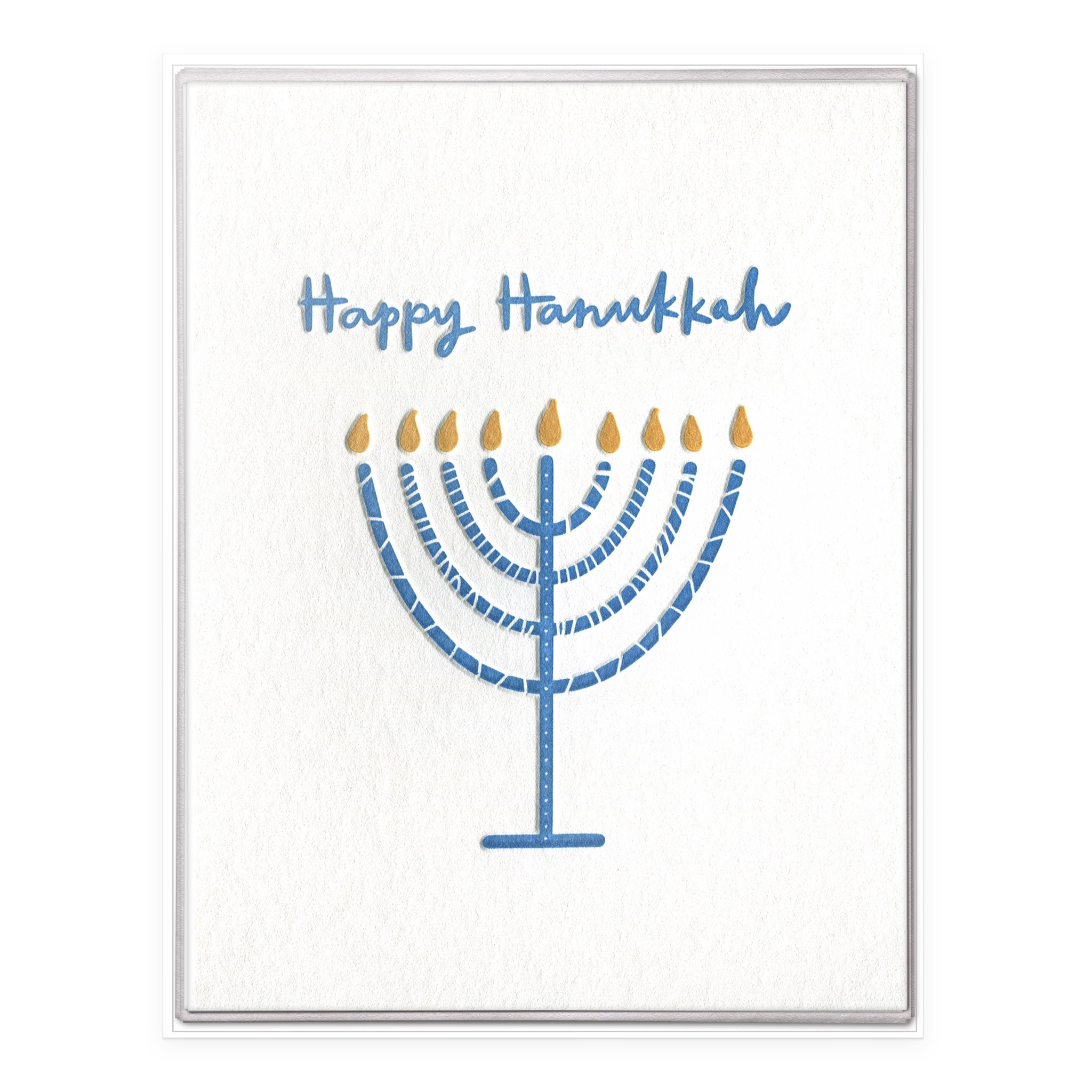 Happy Hanukkah Letterpress Greeting Card Boxed Set of Six