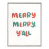 Merry Merry Y'all Letterpress Greeting Card with Envelope