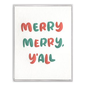 Merry Merry Y'all Letterpress Greeting Card Boxed Set of Six