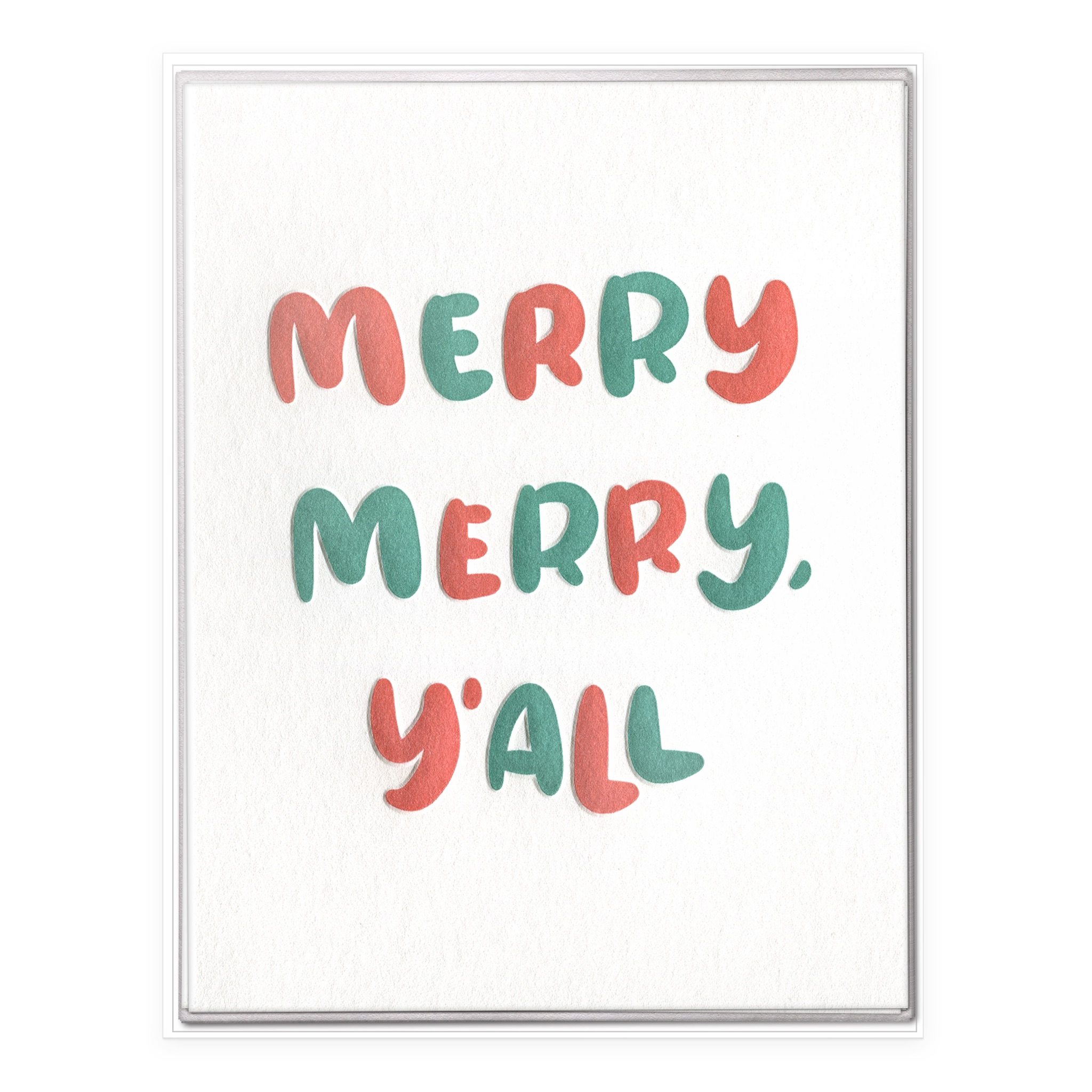 Merry Merry Y'all Letterpress Greeting Card Boxed Set of Six