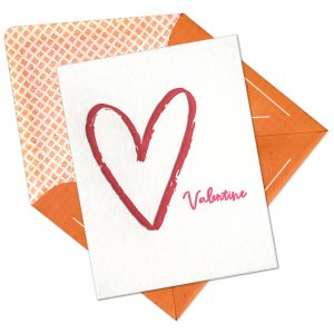 Valentine Letterpress Greeting Card with Envelope
