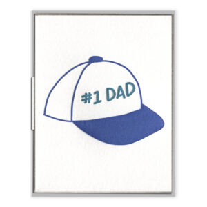 #1 Dad Cap Letterpress Greeting Card