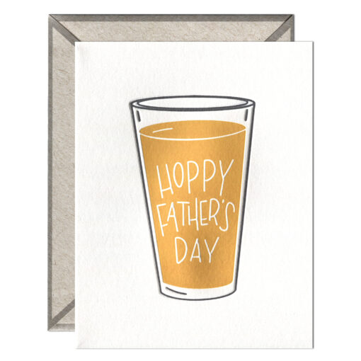 Hoppy Father's Day Beer Letterpress Greeting Card with Envelope