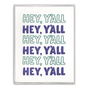 Hey, Y'all Repeat Letterpress Greeting Card Boxed Set of Six