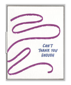 Can't Thank You Enough Wave Letterpress Greeting Card with Envelope