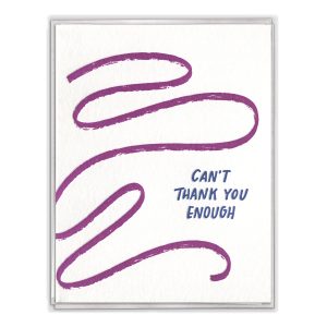 Can't Thank You Enough Wave Letterpress Greeting Card Boxed Set of Six