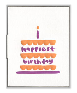 Happiest Birthday Layer Cake Letterpress Greeting Card