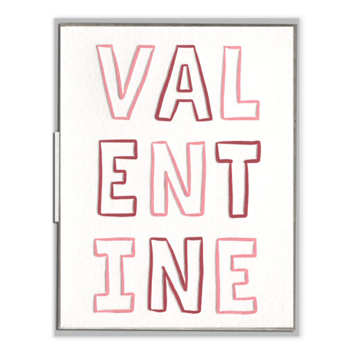 Block Letters Valentine Letterpress Greeting Card