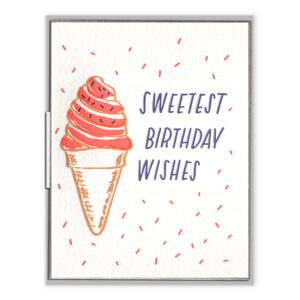 Sweetest Birthday Wishes Letterpress Greeting Card