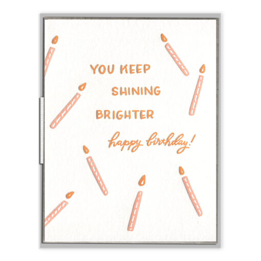 Shining Brighter Birthday Letterpress Greeting Card