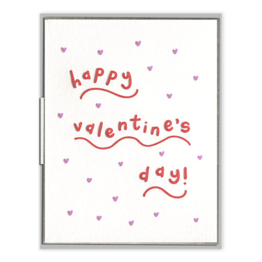 Valentines Day Squiggle Letterpress Greeting Card with Envelope