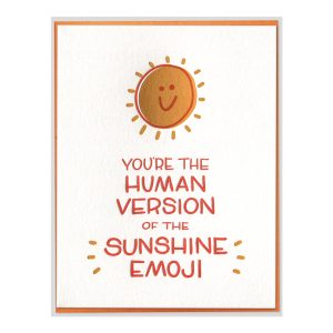 Sunshine Emoji Letterpress Greeting Card