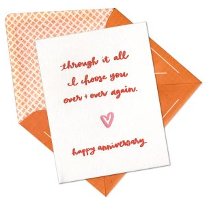 I Choose You Letterpress Greeting Card with Envelope