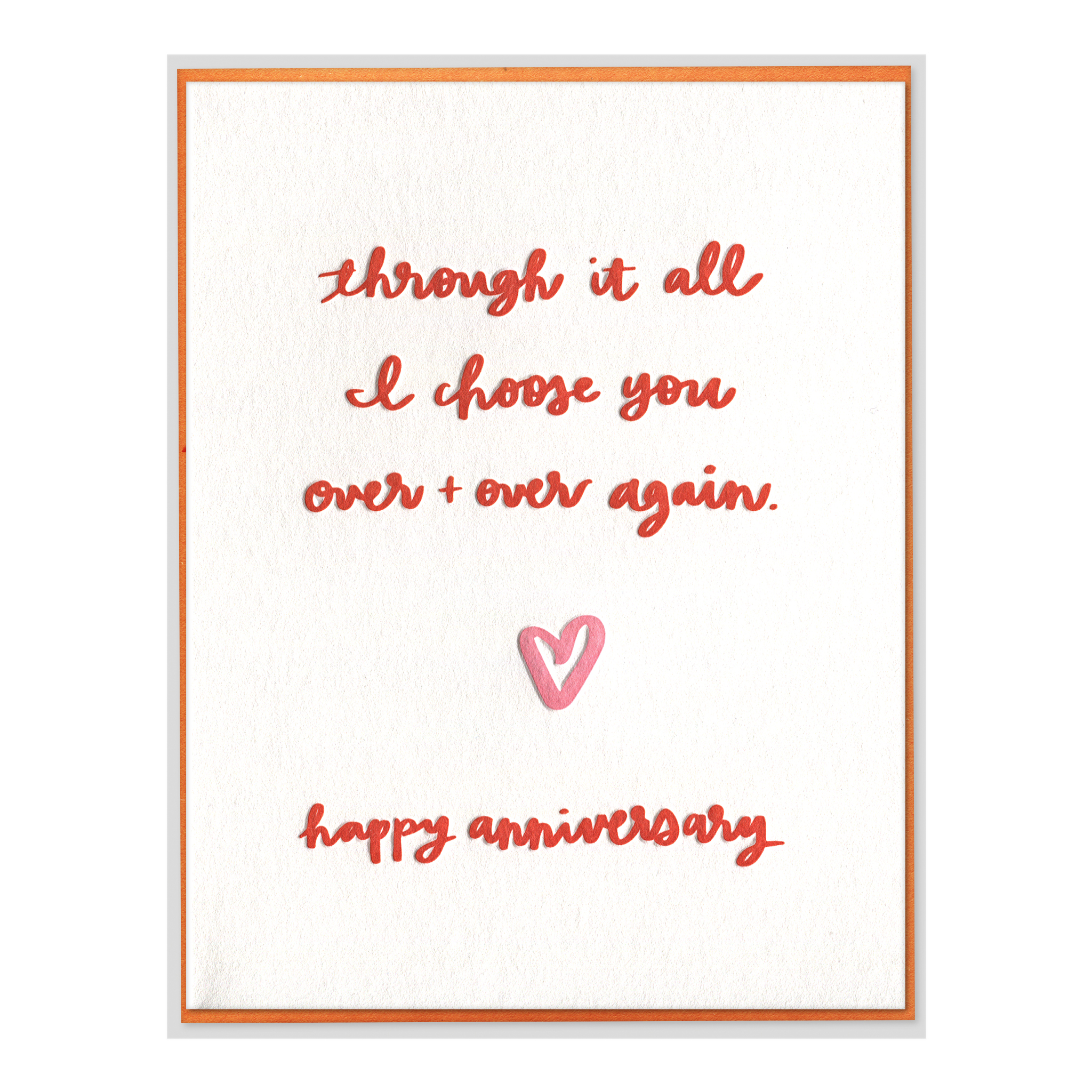 I Choose You Letterpress Greeting Card