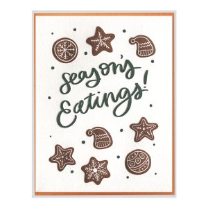 Season's Eatings Letterpress Greeting Card with Envelope