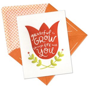 Grow Through Life with You Letterpress Greeting Card with Envelope