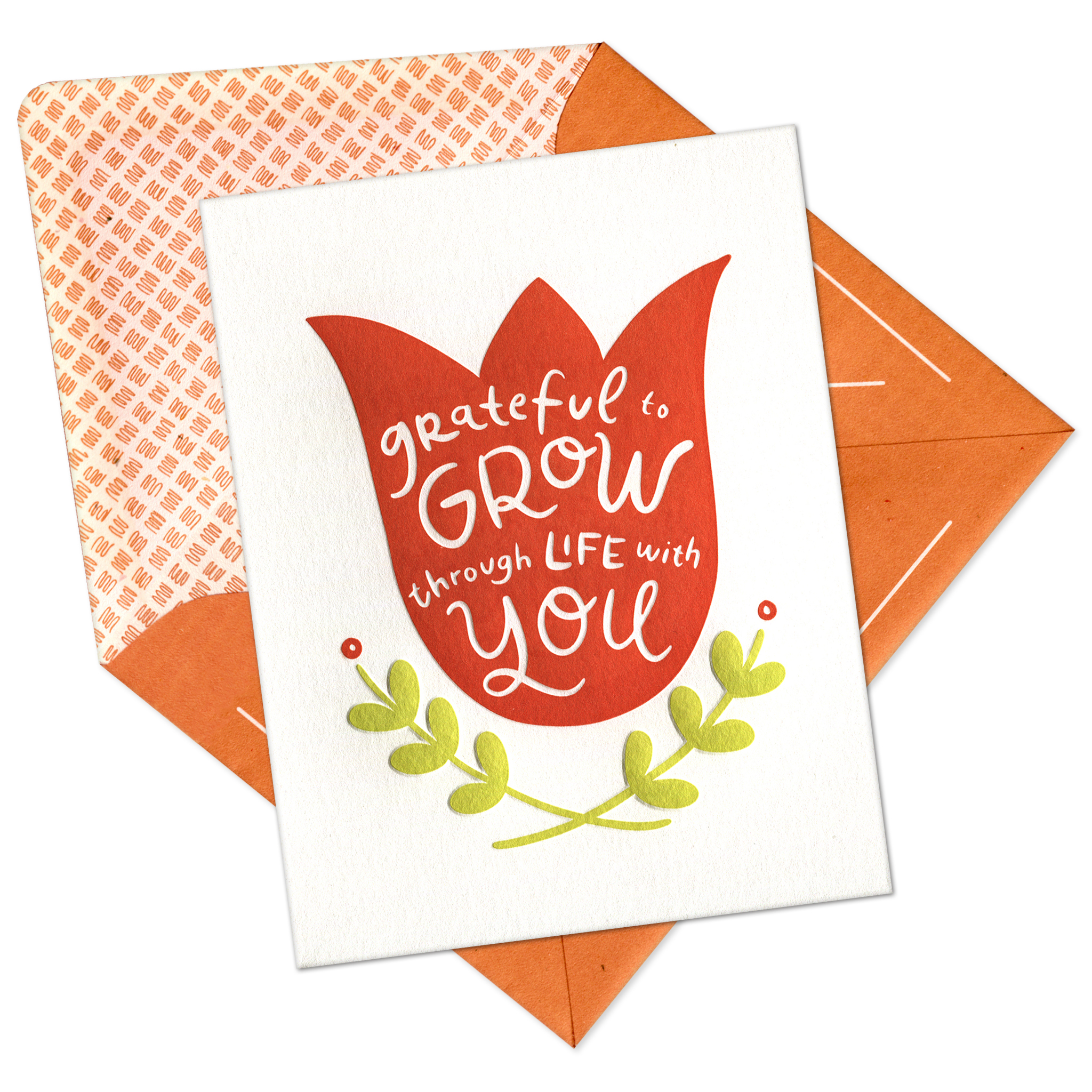 Grow Through Life with You Letterpress Greeting Card with Envelope