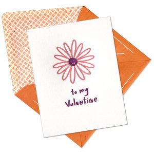 To My Valentine Letterpress Greeting Card with Envelope