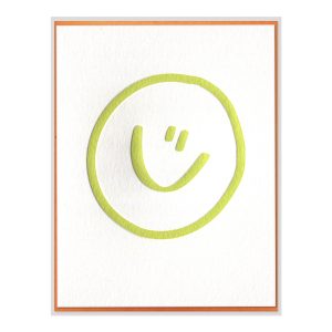 Smiley Face Letterpress Greeting Card with Envelope