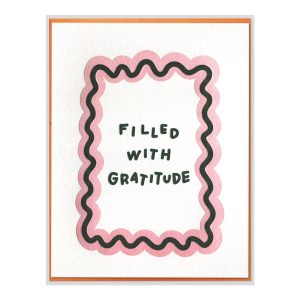 Filled with Gratitude Letterpress Greeting Card with Envelope