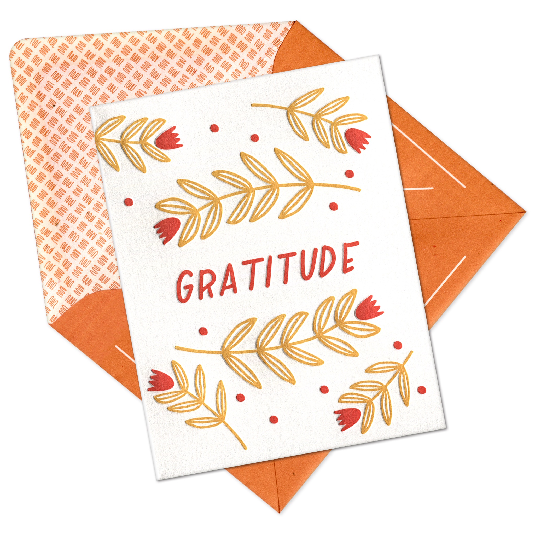 Harvest Gratitude Letterpress Greeting Card with Envelope
