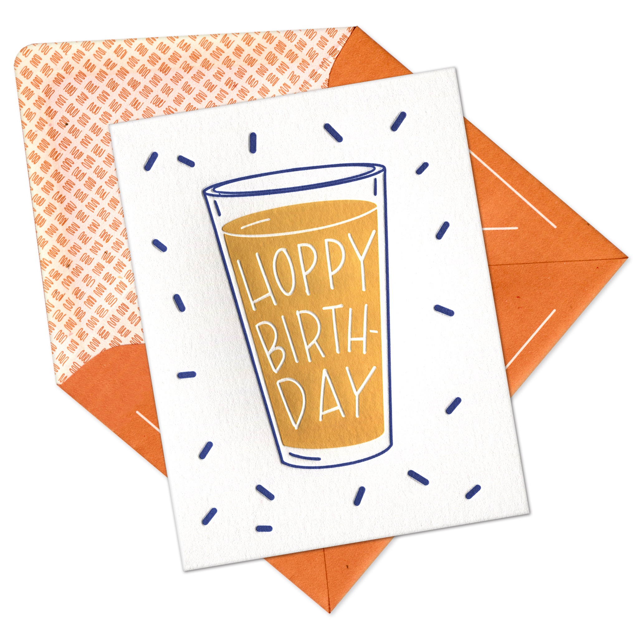 Hoppy Birthday Letterpress Greeting Card with Envelope