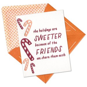 Friends Holiday Letterpress Greeting Card with Envelope