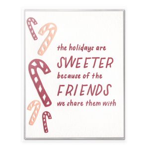 Friends Holiday Letterpress Greeting Card Boxed Set of Six