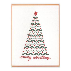 Christmas Tree Letterpress Greeting Card with Envelope