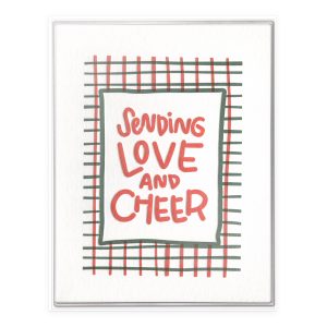 Love and Cheer Plaid Letterpress Greeting Card Boxed Set of Six